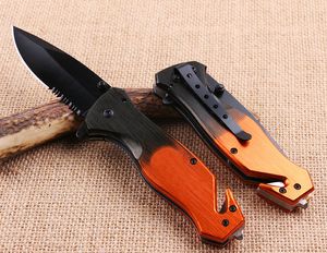 Special Offer KS027A Flipper Folding Knife 440C 58HRC Black Half Serrated Blade EDC Pocket Knives with Retail Box package
