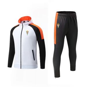 Cordoba CF Fatos de treino masculino esportes ao ar livre roupas de treinamento quente lazer esporte zíper completo com boné manga longa terno esportivo