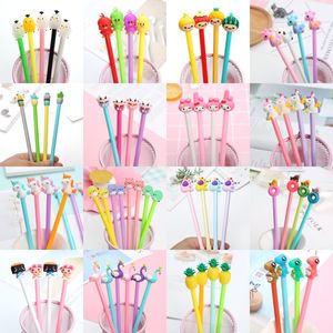 Silicone Cartoon Shaped Gel Pen 0.38mm Black Ink Cute Animal Pen for School Stationery Office Supplies