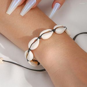 Tornetes Bracelets simples de casca redonda para mulheres Pulseira de cadeia de cordas de cordão