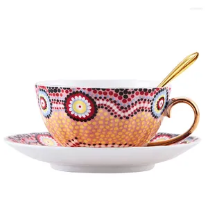 Kaffe te set lyx kopp set europeisk liten ben porslin brittisk eftermiddag vintage blomma