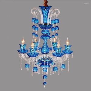 Chandeliers Led Art Deco Colored Cafe Lights & Lighting Chandelier For Dining Room Pendant Red Blue Bell Lampe Crystal E14 Lustre