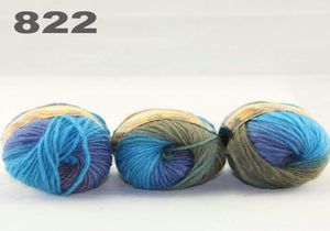 kleurrijke handgeknakte wollen lijn segment geverfde grove lijnen fancy breien hoeden sjaals dikke lijn blauw koninklijk zand 5228226033597