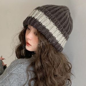 Loose Big Head Beanies for Women Autumn and Winter Warm Knit Pile Hats Korean Version Fashion Ins Pullover Men's Caps Gorros
