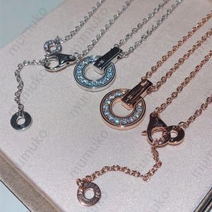 Fashion Jewelry Diamond Loop Designer Love Necklace Shinning Letters Pendants Luxury Alloy Chain Rose Gold Pendant Necklaces 925 Silver New