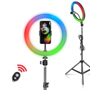 Flash Heads SH 6/10/12 Inch Ring Light 15 Colors RGB LED Selfie With Tripod Phone Stand Holder For Youtube Makeup Video