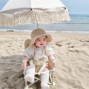 Stroller Parts Lace Bohemian Children Outdoor Sunshade Baby Beach Chair UV Protection Umbrella Pography Props Set