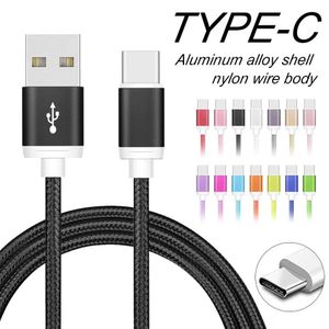 Metal Housing Braid USB Type C Charging Cord 1M 2M 3M 2A High Speed Mirco USB Core Adapter 3FT 6FT for Samsung LG Huawei Android Phones 6 7 8 X PLUS without Package