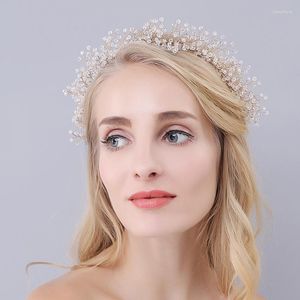 Headpieces MYFEIVO Bridal Jewelry Headdress Headband Crystal Beads Hair Accessories Makeup HQ1388