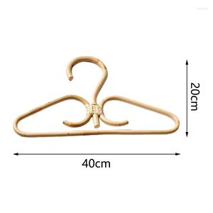 Appendini 2Pcs Appendiabiti in rattan Tessuto naturale a mano 3 Ganci per la casa Negozio di abbigliamento Decor Armadio Stendino Vestiti