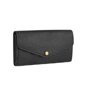 M61182 Empreint lederen SARAH portefeuilles vrouwen reliëf envelop hasp lange portemonnee kaarthouder bloem clutch portemonnees met box209S