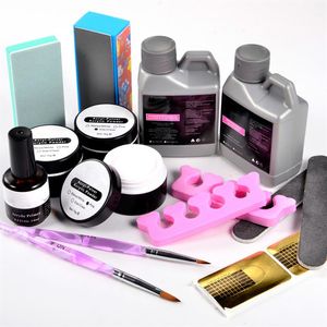 13 I 1 Crystal Acrylic Powder Set Milling Cutters Nail Extension Liquid Primer Brush Full Kit Buffing Pen For Manicure Gel Polish2947