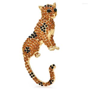Broschen Wulibaby Strass Leopard Für Frauen Männer Glänzende Läuft Schnell Tier Party Büro Brosche Pin Geschenke