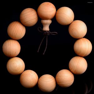 Filo di alta qualità 15/18/20mm perline di legno naturale Arborvitae preghiera buddista braccialetto di perline braccialetto donne uomini Mala meditazione