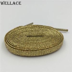 Wellace Fashion 120 cm Metallic Glitzer Schnürsenkel Flat Shoe Laces String für Sneaker Sportstiefel Running Shoelace267c