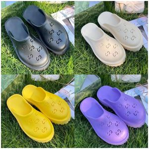 Мода G Mens Womens Sandals Водонепроницаемые тапочки для скольжения дизайнер роскошные плоские высокие каблуки шлепанцы вышитая платформа