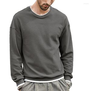 Men's Hoodies Contrast Color Patchwork O-neck Casual Loose Sweatshirt For Men Winter Fall Fashion Solid Simple Base Tops Daily Wear