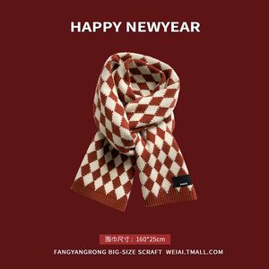 Christmas NewYear Red Scarves Winter Knitted Thick Warm Keeping Scarf