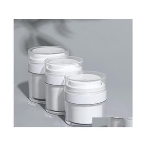 Bottiglie di imballaggio 15 30G Bottiglia cosmetica senz'aria semplice bianca 50G Vaso per crema sottovuoto in acrilico Contenitore per lozione per pompa cosmetica Sn Homefavor Dhzwa