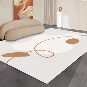 Carpets Modern Geometric Printed Living Room Carpet Soft Crystal Velvet Material Bedroom Bedside Mat Home Parlor Mats Decoration