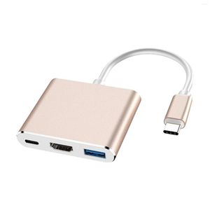 In 1 USB C Hub HD 4K 30Hz Lega di alluminio Universale PD Porta di ricarica Adattatore Splitter ad alta velocità Accessori per PC portatile