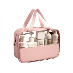 Duffel Bags Portable Travel Storage For Women Pu Waterproof Cosmetic Bag Toiletries Organizer Makeup Pouch Transparent Wash Handbags