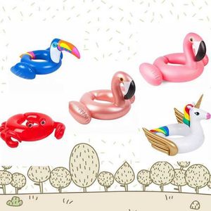 Kamizelka ratunkowa BOOY 5 Style nadmuchiwane jednorożec Flamingo Baby Float Base Toys dla dzieci Rose Gold Pierścień Pływowy Basen Pierścień pływak T221214