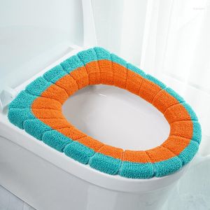 Badtillbeh￶r Set Badrumstillbeh￶r Bidt￤ckning Knit Solid f￤rg Mjuk o-kudde toalettmatta tv￤ttbar vinter varm s￤te