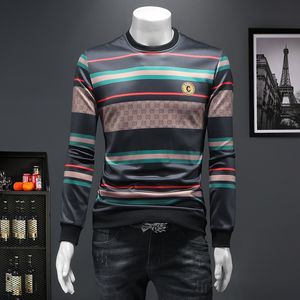 2023 Men's Printed T shirt Casual Base Shirt Fashion Men Round Neck Pullover Long Sleeve T-shirt No Hat Simple and Comfortable Asian size S-4XL