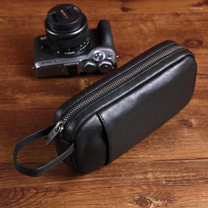 Wallets AETOO Leather Hand Baotou Layer Cowhide Retro Casual Mobile Phone Bag Simple Large Capacity High-end Long Zipper Grab Male