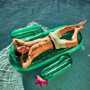 Life Vest Buoy 180cm Giant Green Cactus Lie-on Pool Float 2121 Newest Swimming Ring Water Float Air Mattress Inflatable Tube Toys Lounger boia T221214
