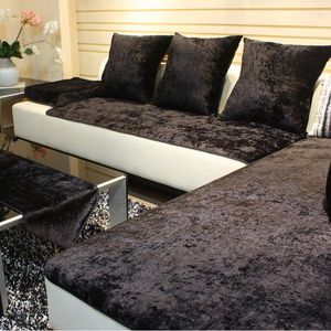 Pillow Fashion Genuine Leather Sofa Towel Customize Cloth Slip-Resistant Brief Modern Black Four Seasons Mat