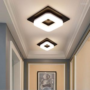 Luzes de teto Modern Flush Mount Light Hallway Varand Balcony Lamp Interior Interior LED quadrado montado na superfície