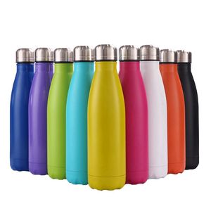 Double Walled Vacuum Insulated Water Bottle Cup Cola Shape Stainless Steel 500ml Sport Flasks Thermoses Travel Bottle Kettles