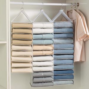 Storage Boxes Hanging Wardrobe Pants Clothes Bag Separation Extra Long Household Layered PVC Finishing Box