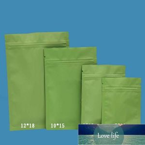 500pcs verde opaco foglio di alluminio piatto sacchetto a chiusura lampo chiusura lampo richiudibile zucchero sale spuntino noci tè chicchi di caffè bellezza delle unghie