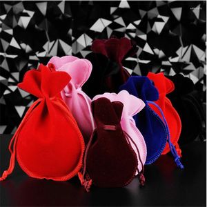 Gift Wrap 10pcs Arrived Flannelette Jewelry Bags Flannel Protection Wedding Candy Packaging Solid Black Red Cute Bag Delicate