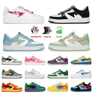 2023 Bapesta Shoes Baped for Men Women Platform Sneakers Bapestas SK8 Sta Black White Camo Blue Camo Pink Skate Low Trainers Sport Jogging 36-45