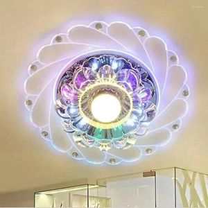 Taklampor Crystal Lamp RGB LED f￶r rummet levande dekoration hem apparat jul￥r estetisk dekor ring ljus