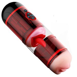 Sex Toys Massager Automatisk manlig Masturbator Cup Oral Slicking Blowjob Deep Throat Sucking Machine Real Penis Toys For Men