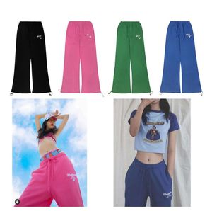 Badblaad Mode Lässige Damenhose Frühling Herbst Damen Lose Mode Gesticktes Logo Hose mit Schnürung Elastische Taille