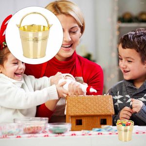 Buckets de embrulho de presente balde de metal candy mini baldes pequenos de balde de lata Party storage holderweddingcontainer tinplate placa galvanizada maçaneta de flor