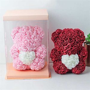 Dried Flowers DIY Customized Romantic PE Rose Bear Cute Girlfriend Kid Gift Mother's day Valentine's Day gift Wedding Decoration Y2212