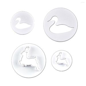 Stampi da forno 2 pezzi di Natale Swan cookie cookie cutter biscotto stampo tagliare la torta calibro stampare stampare darfiere fai da te cucina cucina cucina utensili da cucina