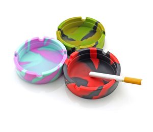 The latest silicone round ashtray camouflage color mix many styles to choose support customized logo