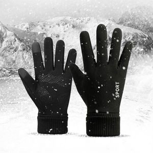 M￤n handskar handchuhe vinter kvinnliga gants manliga vanten herr aff￤rshandskar uppgraderad peksk￤rm f￶rtjockar varm mjuk mjuk anti-slip silikon gel elastisk manschett ull kashmir