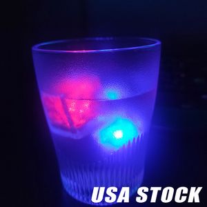 Luzes LED LUZES POLICHROME Flash Party Ilumina￧￣o Cubos de gelo brilhantes piscando decora￧￣o iluminando o estoque de casamento do clube de bar no USA OEMLED