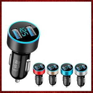 CC236 5V 4.8A Car Chargers 2 Ports Fast Charging For Samsung Huawei iPhone 12 11 Pro 8 Plus LED Display Dual USB Car-Charger Adapter