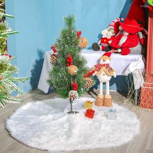 Christmas Decorations 85CM Tree Skirt Faux Fur Carpet Snowflake White Plush Mat For Home Xmas Year Decor Noel Apron Ornament 2023