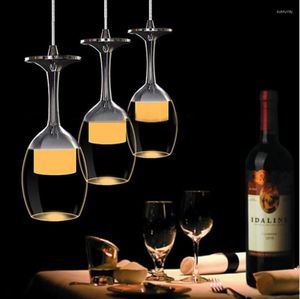 Lampade a sospensione Modern Wine Glass Lighs per ristorante Lampada in acrilico 1/3 / 5heads Fashion Bar Sala da pranzo Lampada a sospensione